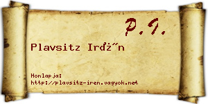 Plavsitz Irén névjegykártya