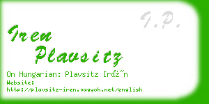 iren plavsitz business card